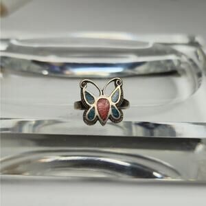 Vintage Navajo Sterling Silver Butterfly Ring - Southwestern Style